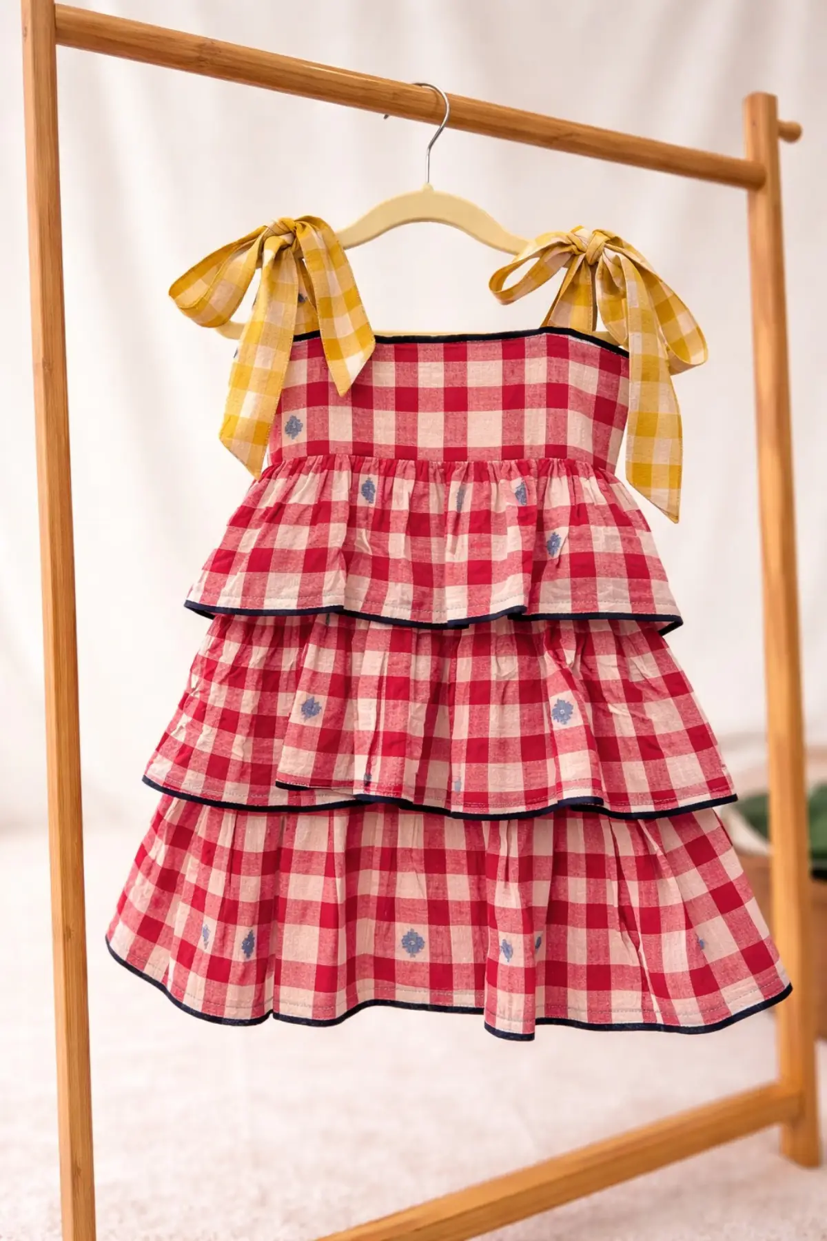 Jamdani Cotton Layered Girls Dress - Image 5