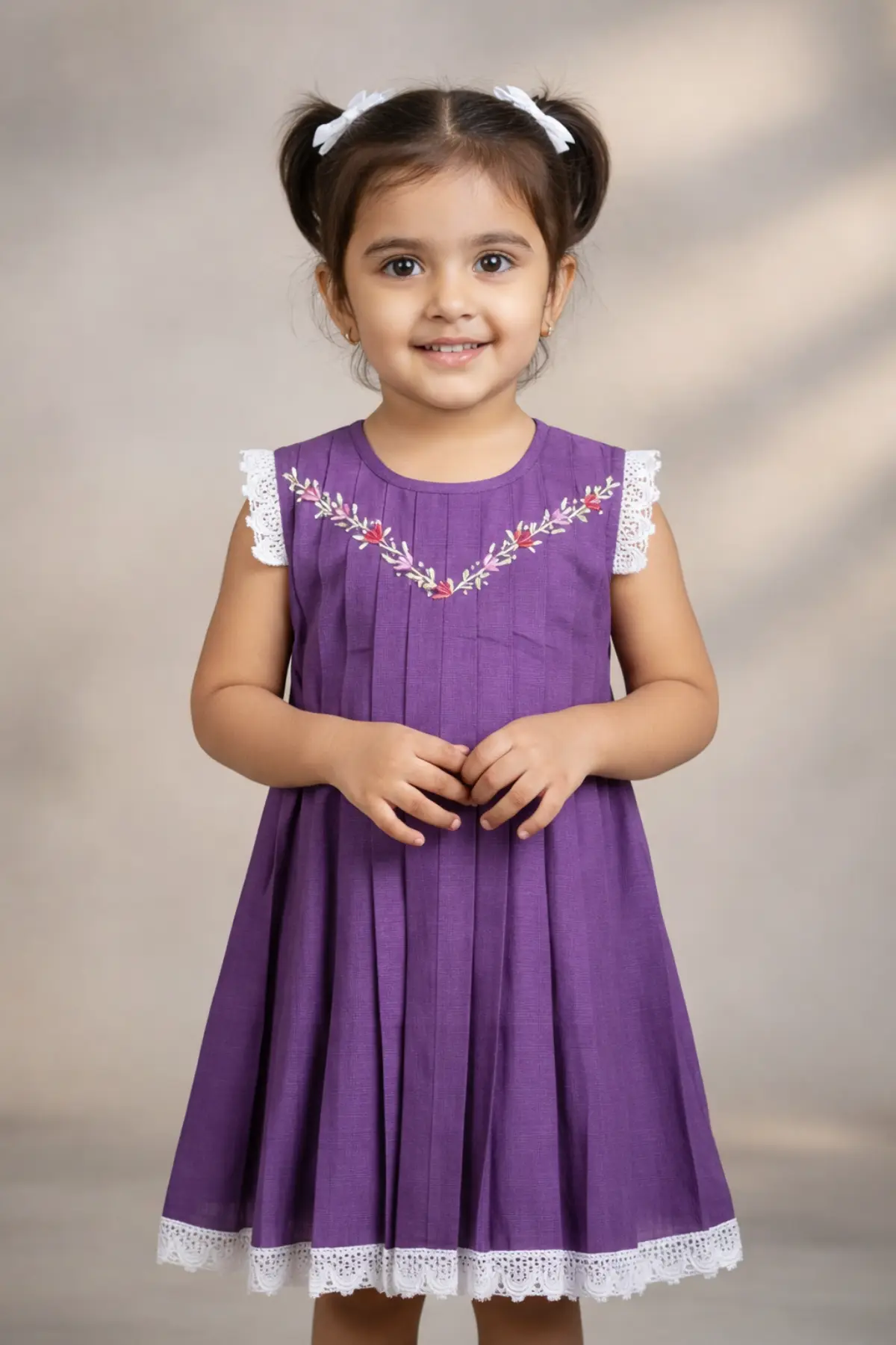 Mul Cotton Embroidered Girls Dress