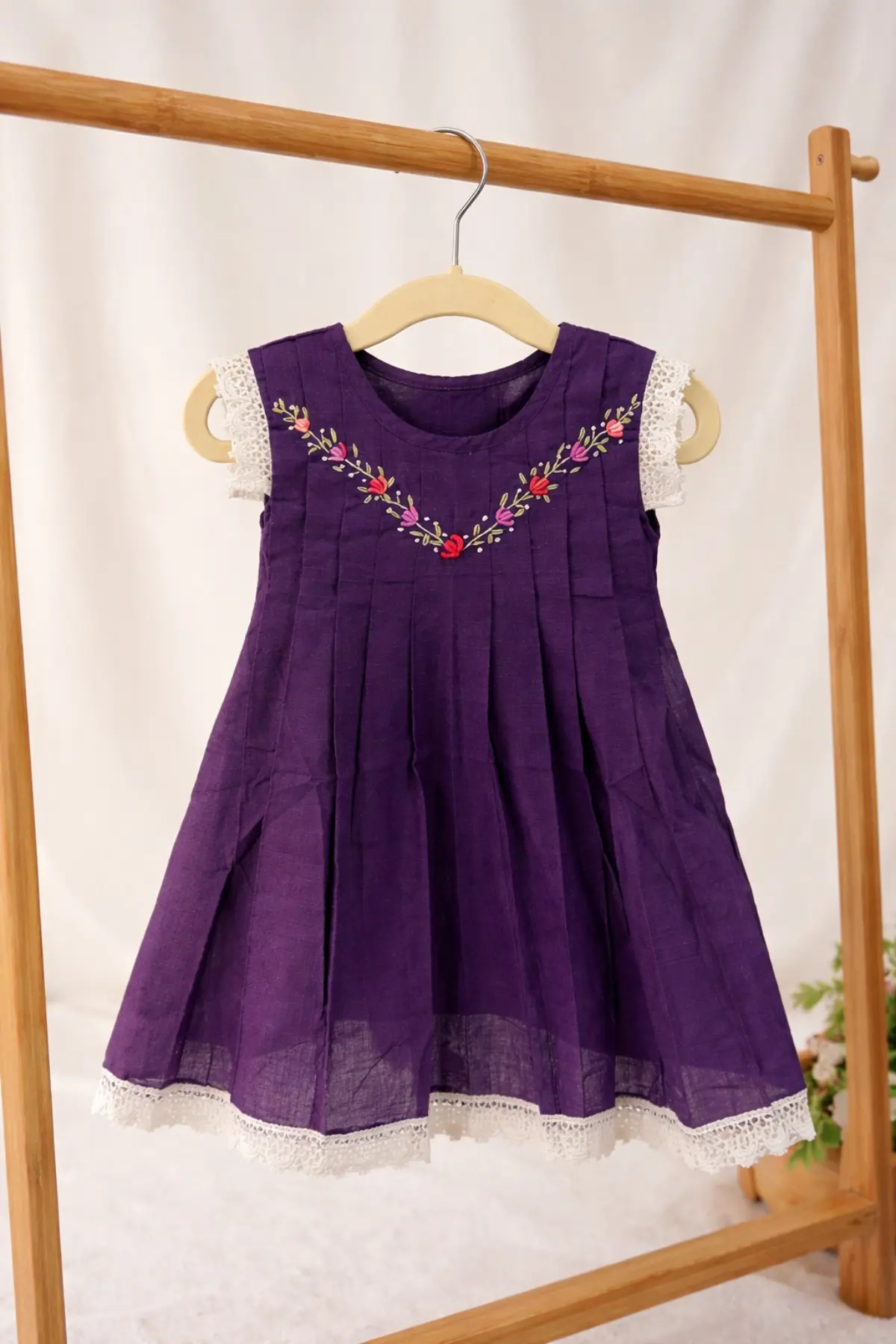 Mul Cotton Embroidered Girls Dress - Image 2