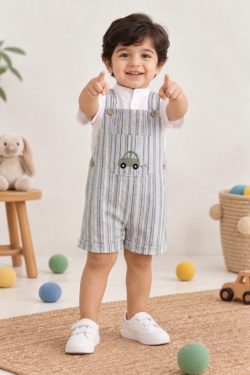 Handwoven Dungaree & Khadi Shirt Set - Image 2