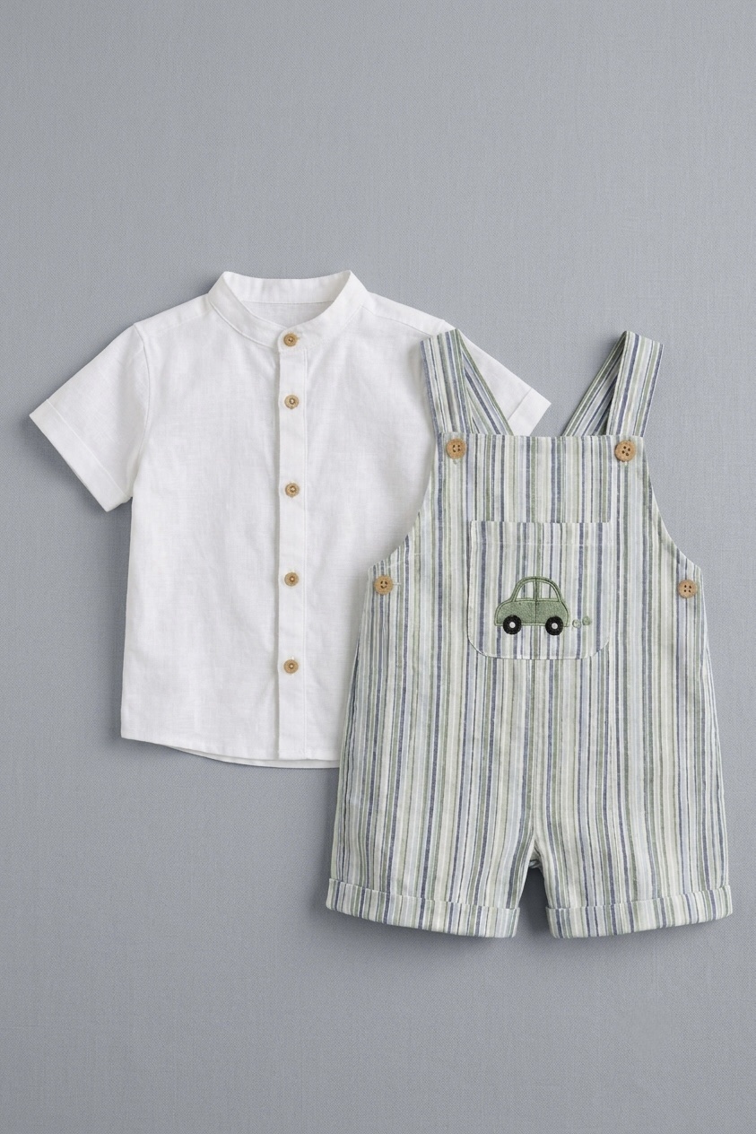 Handwoven Dungaree & Khadi Shirt Set - Image 3